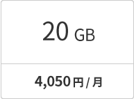 20 GB 4,050円/月