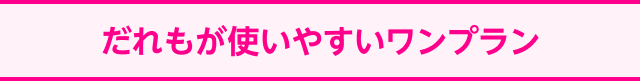 だれもが使いやすいワンプラン