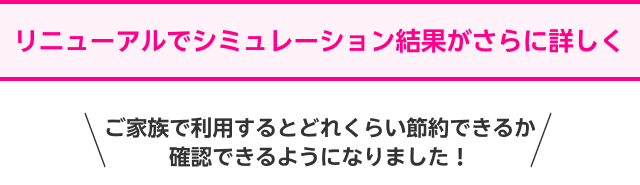 リニューアルでシミュレーション結果がさらに詳しく