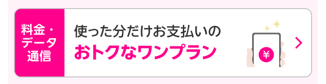 料金・データ通信　使った分だけお支払いのおトクなワンプラン