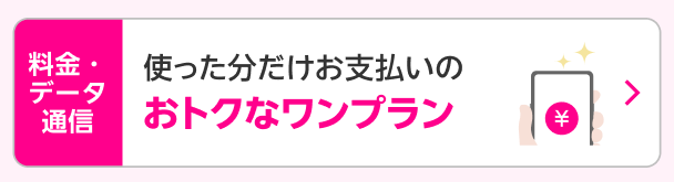 料金・データ通信　使った分だけお支払いのおトクなワンプラン